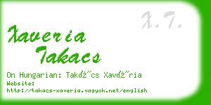 xaveria takacs business card